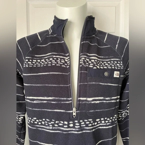 Mens The North Face Printed Gordon Lyons Quarter Zip Fleece Pullover Medium - Picture 9 of 13